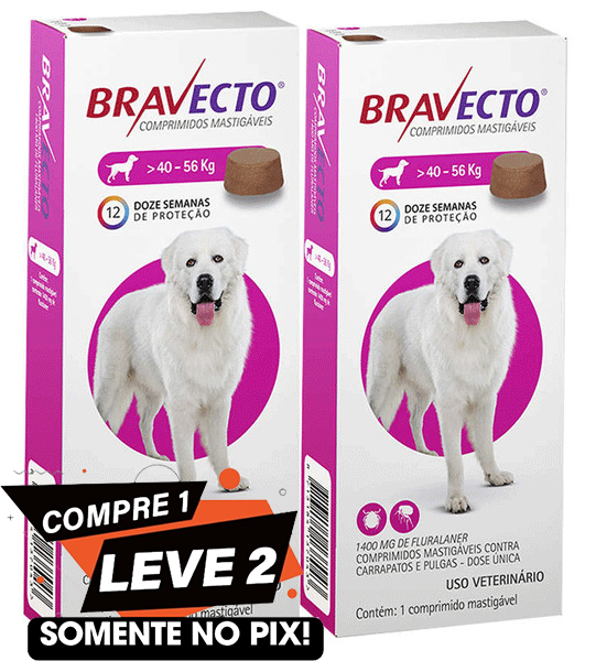 Bravecto para Cães de 40 a 56 Kg  - 1400 mg - 2 Unidades